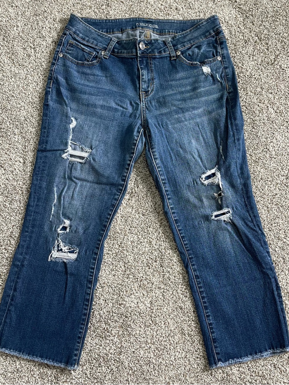 Maurices- Distressed Capri Jeans Size 12